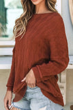 Diamond Round Neck Dropped Shoulder Sweater - Trendsi - Flyclothing LLC