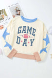 GAME DAY Star Patch Round Neck Long Sleeve Sweatshirt - Trendsi - Flyclothing LLC