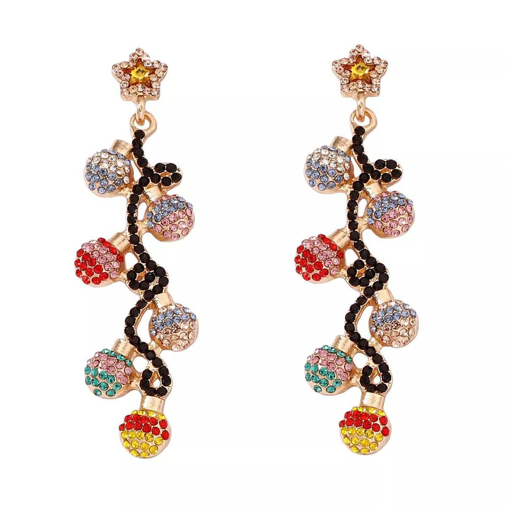 Christmas 18K Gold-Plated Rhinestone Earrings - Trendsi - Flyclothing LLC