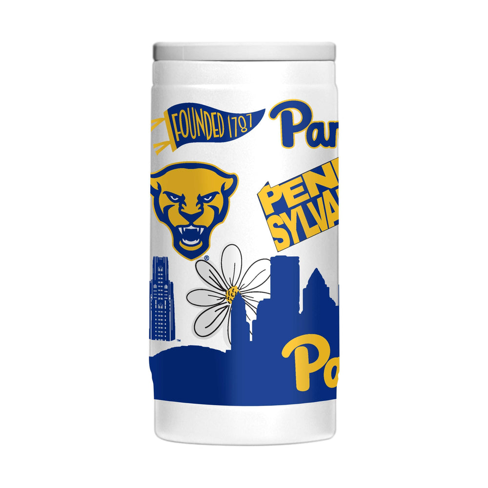 Pittsburgh 12oz Native Powdercoat SlimCan Coolie - Logo Brands - Flyclothing LLC