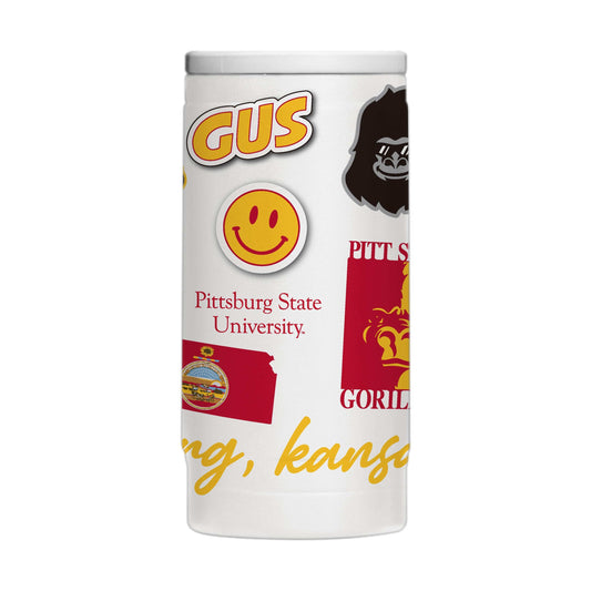 Pitt State (KS) 12oz Native Powdercoat SlimCan Coolie - Logo Brands - Flyclothing LLC