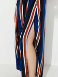Side Slit Contrast Wide Leg Pants - Trendsi - Flyclothing LLC