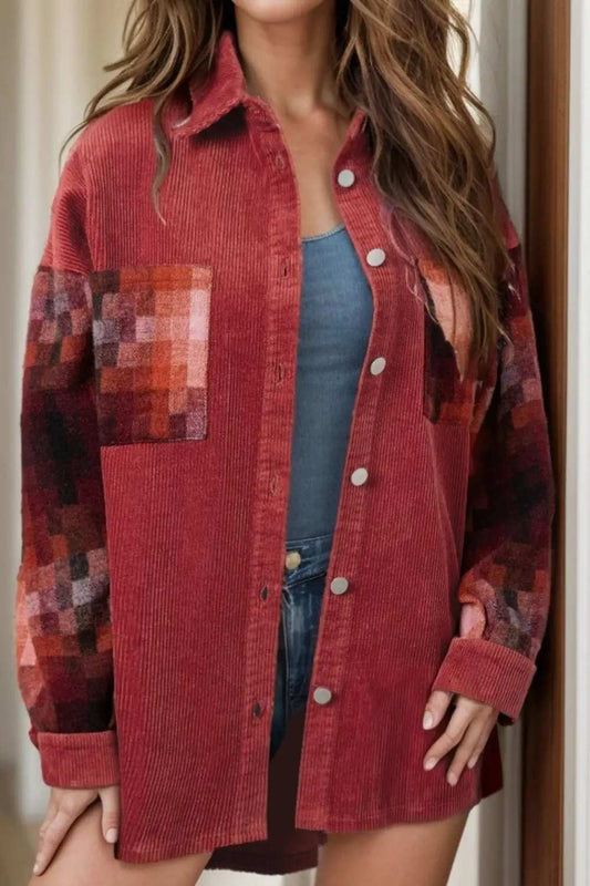 Button Up Long Sleeve Jacket - Trendsi - Flyclothing LLC
