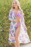 And The Why Floral Kimono Open Front Longline Cardigan - Trendsi - Flyclothing LLC