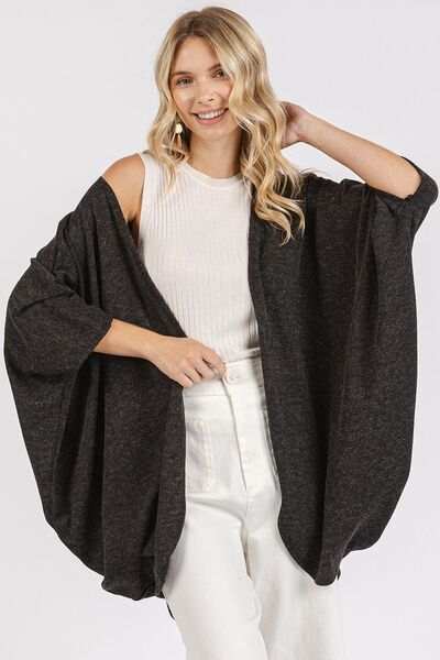 Mittoshop Open Front Batwing Sleeve Cardigan - Trendsi - Flyclothing LLC