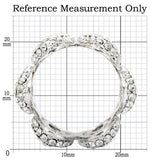 1W032 - Rhodium Brass Ring with Top Grade Crystal in Clear - Alamode - Flyclothing LLC