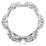 1W032 - Rhodium Brass Ring with Top Grade Crystal in Clear - Alamode - Flyclothing LLC