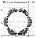 1W033 - Ruthenium Brass Ring with Top Grade Crystal in Black Diamond - Alamode - Flyclothing LLC