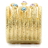 1W047 - Gold Brass Ring with Top Grade Crystal in Multi Color - Alamode - Flyclothing LLC