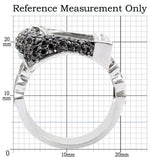 1W048 - Rhodium + Ruthenium Brass Ring with AAA Grade CZ in Black Diamond - Alamode - Flyclothing LLC