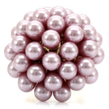 1W051 - Gold Brass Ring with Synthetic Pearl in Light Amethyst - Alamode - Flyclothing LLC