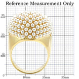 1W058 - Gold Brass Ring with Synthetic in Citrine Yellow - Alamode - Flyclothing LLC