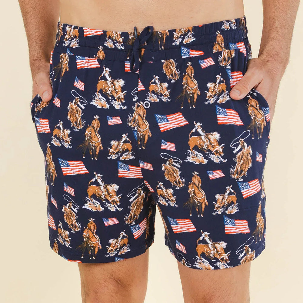 The Bootstraps & Chaps | Americana Cowboy Men’s Pajama Shorts - Shinesty - Flyclothing LLC