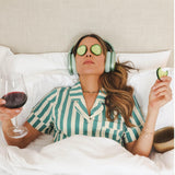 The Nantucket | Green Dock Stripe SleepDeep™ Button Down Short Pajama Set - Shinesty - Flyclothing LLC