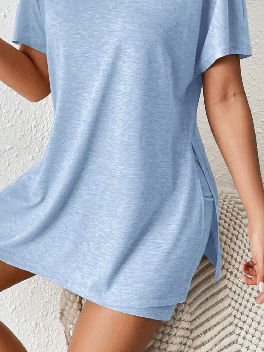 Casual Round Neck T-Shirt and Shorts Set - Trendsi - Flyclothing LLC