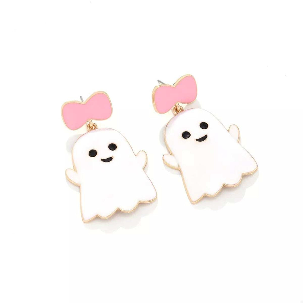Halloween Ghost Dangle Earrings with Bow - Trendsi - Flyclothing LLC