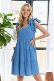ADORA V-Neck Tie Shoulder Dress - Trendsi - Flyclothing LLC