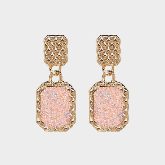 Geometric Alloy Dangle Earrings - Trendsi - Flyclothing LLC