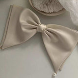 Satin Pearl Bow Hair Clip - Trendsi - Flyclothing LLC