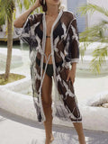 Crochet Trim Open Front Cover-Up - Trendsi - Flyclothing LLC