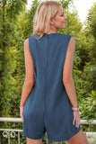 Tie Front Sleeveless Romper - Trendsi - Flyclothing LLC