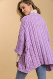 Umgee Full Size Cable Knit Open Front Long Sleeve Cardigan - Trendsi - Flyclothing LLC