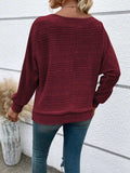 Full Size Round Neck Long Sleeve Top - Trendsi - Flyclothing LLC