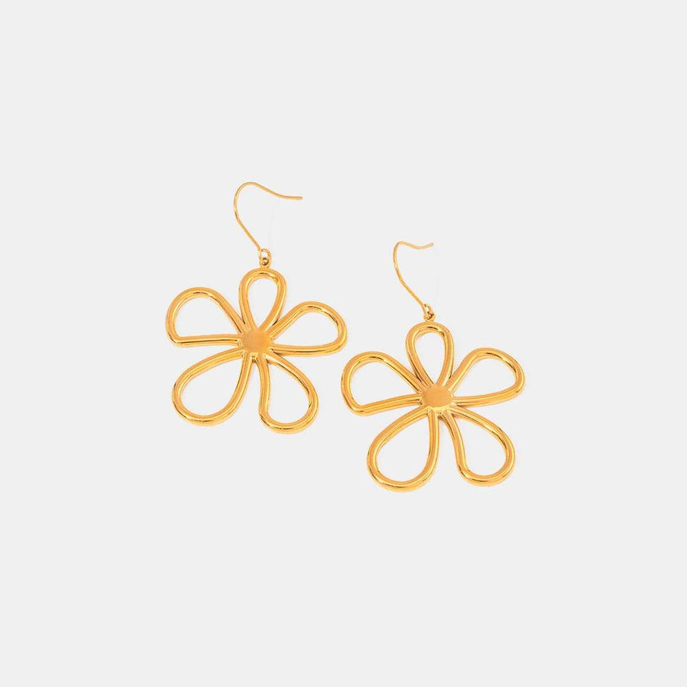18K Gold-Plated Flower Earrings - Trendsi - Flyclothing LLC