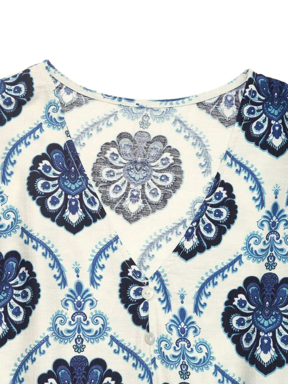 Printed V-Neck Cap Sleeve Dress - Trendsi - Flyclothing LLC