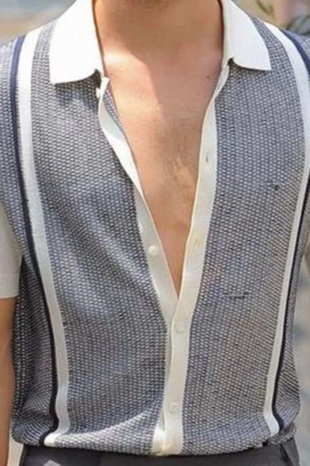 Men's Plus Size Button Up Short Sleeve Shirt - Trendsi - Flyclothing LLC