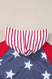 Stars and Stripes Print Drawstring Hoodie - Trendsi - Flyclothing LLC