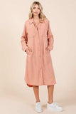 Mittoshop Button Down Long Sleeve Shirt Dress - Trendsi - Flyclothing LLC