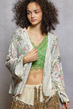 POL Open Front Floral Cardigan with Center Open Fringe - Trendsi - Flyclothing LLC