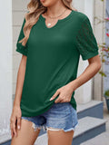 Lace Short Sleeve T-Shirt - Trendsi - Flyclothing LLC
