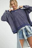 Umgee Mineral Wash French Terry Sweatshirt - Trendsi - Flyclothing LLC