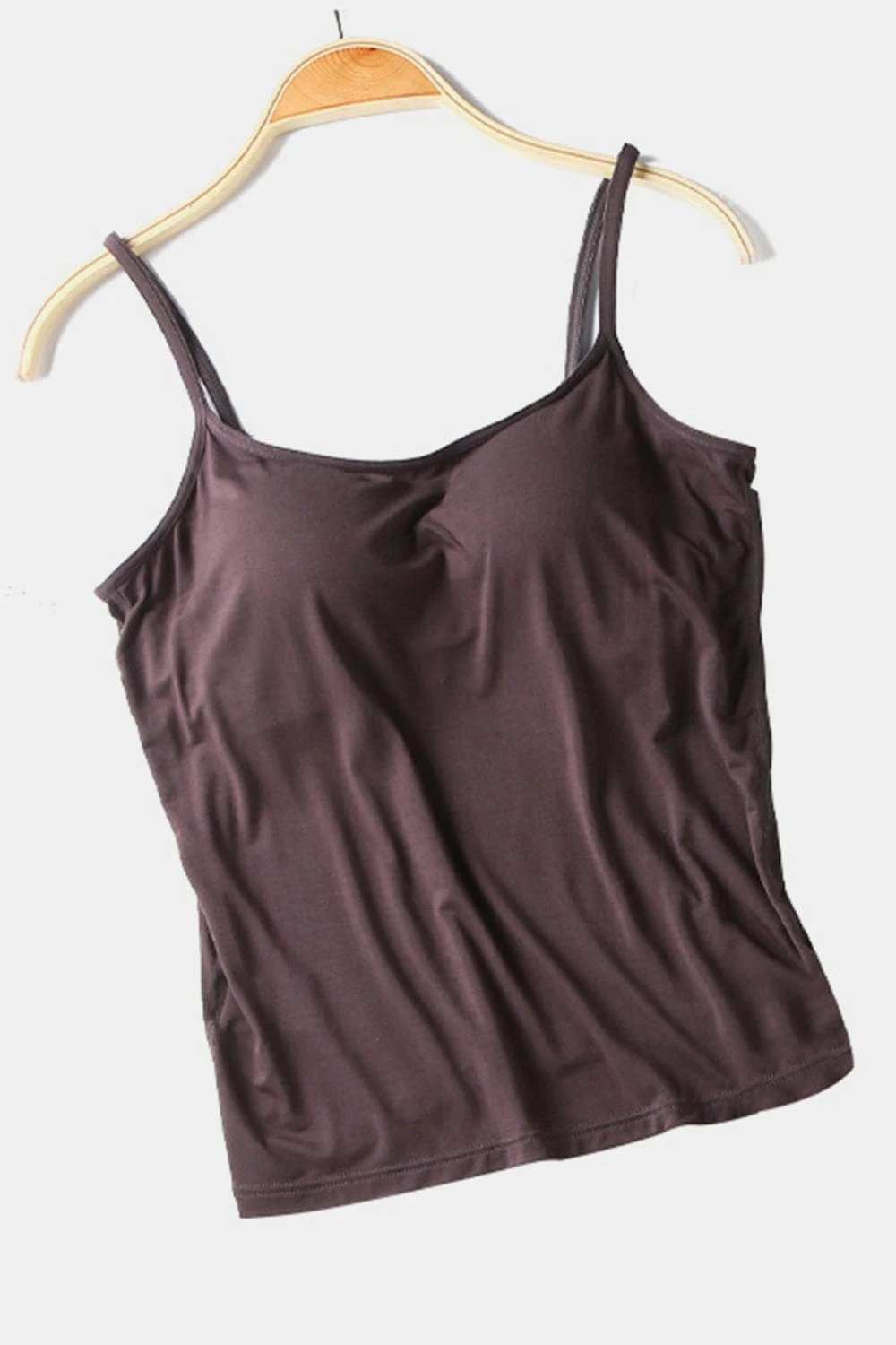 Scoop Neck Cami with Bra - Trendsi - Flyclothing LLC