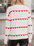Heart Round Neck Long Sleeve Sweater - Trendsi - Flyclothing LLC