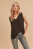 Aemi + Co V-Neck Wide Strap Tank - Trendsi - Flyclothing LLC