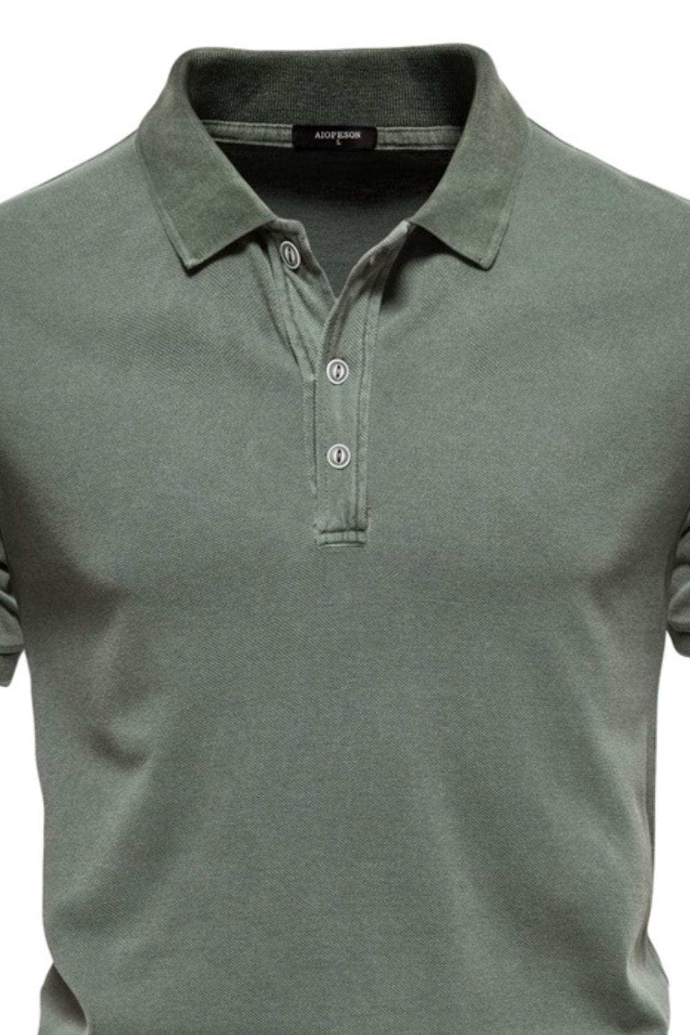 Men's Collared Neck Button Detail Short Sleeve Polo - Trendsi - Flyclothing LLC