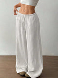 Wide Leg Drawstring Casual Pants - Trendsi - Flyclothing LLC