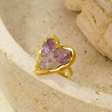 18K Gold-Plated Heart-Shaped Ring - Trendsi - Flyclothing LLC