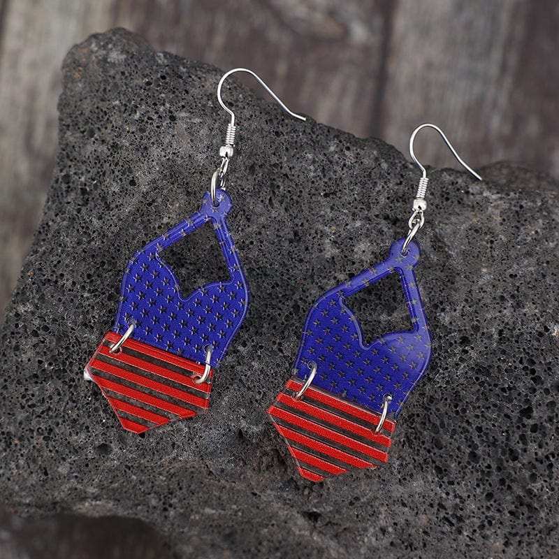 US Flag Pattern Acrylic Earrings - Trendsi - Flyclothing LLC