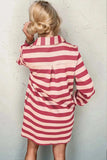 Double Take Full Size Striped Contrast Collared Neck Long Sleeve Dress - Trendsi - Flyclothing LLC