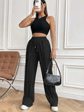 Drawstring Wide Leg Pants with Pockets - Trendsi - Flyclothing LLC