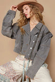 POL Cropped Denim Jacket with Functional Zipper Detail - Trendsi - Flyclothing LLC
