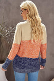 Color Block Round Neck Long Sleeve Sweater - Trendsi - Flyclothing LLC