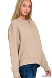 Zenana Fleece Long Sleeve Sweatshirts & Shorts Set - Trendsi - Flyclothing LLC