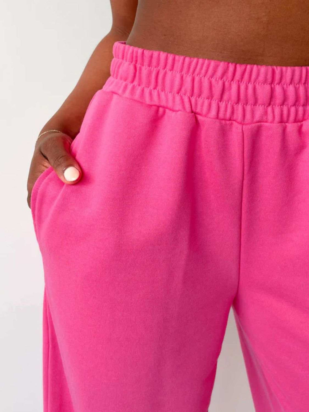 Elastic Waist Wide Leg Pants - Trendsi - Flyclothing LLC