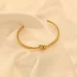 18K Gold-Plated Knot Open Bracelet - Trendsi - Flyclothing LLC