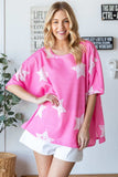 HOPELY Star Pattern Oversized Waffle T-Shirt - Trendsi - Flyclothing LLC